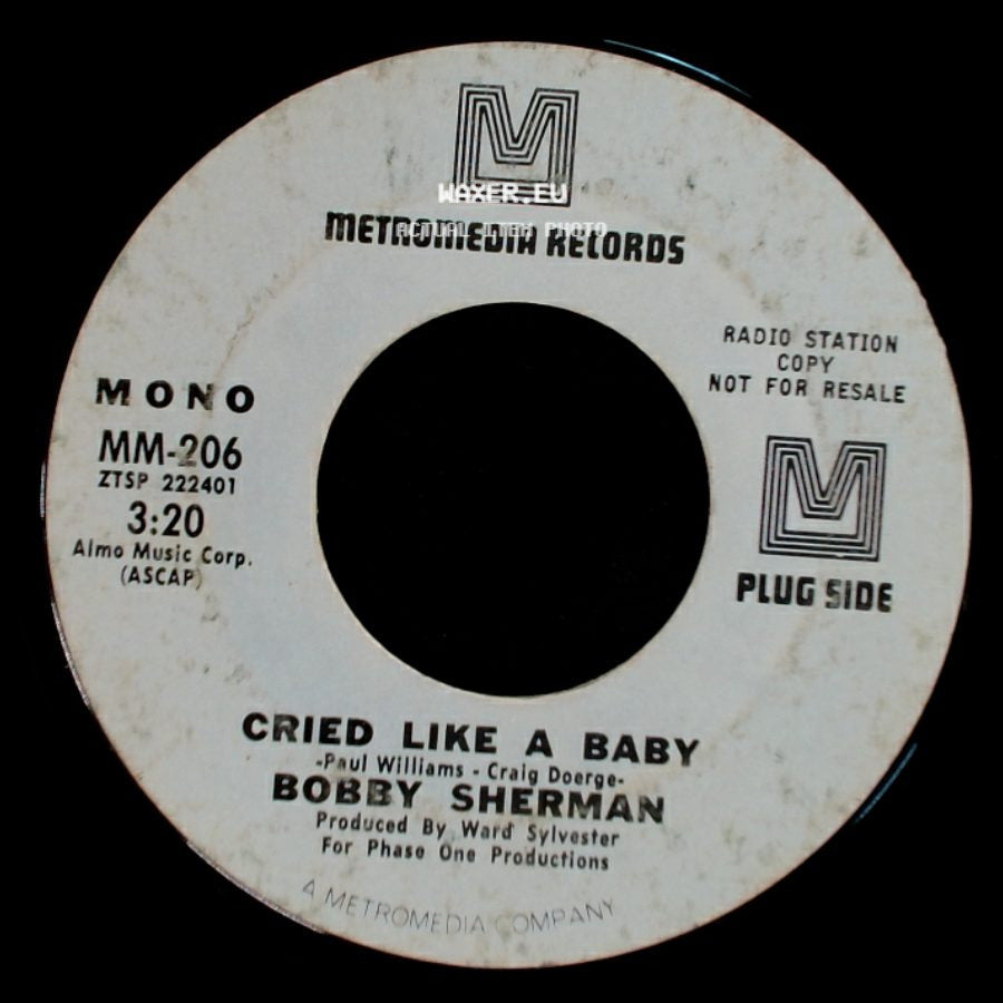 Bobby Sherman - Cried Like A Baby / Cried Like A Baby side B