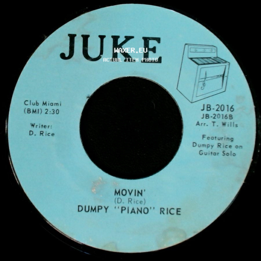 Dumpy "Piano" Rice - Your Cheatin' Heart / Half As Much / Movin' side B
