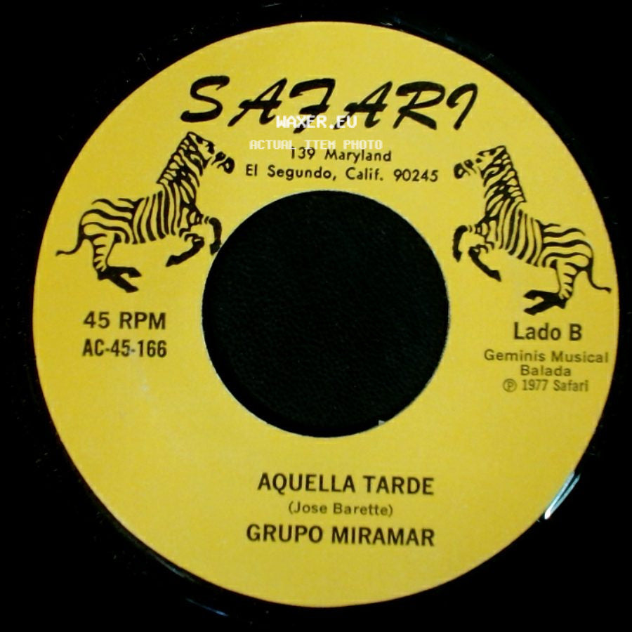 Grupo Miramar - Seguire Llorando / Aquella Tarde side B