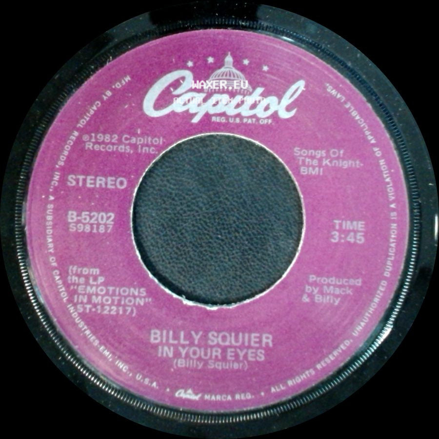 Billy Squier - In Your Eyes / She's A Runner side A