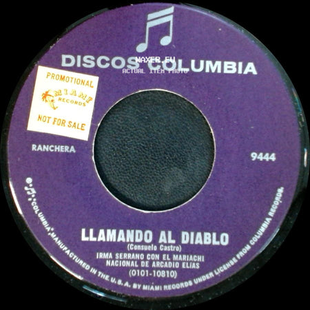 Irma Serrano Con El Mariachi Nacional De Arcadio Elias - Escaleras De La Carcel / Llamando Al Diablo side B