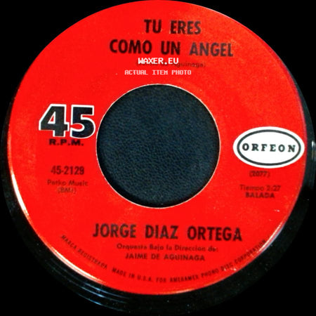 Jorge Diaz Ortega - Loco De Amor / Tu Eres Como Un Angel side B