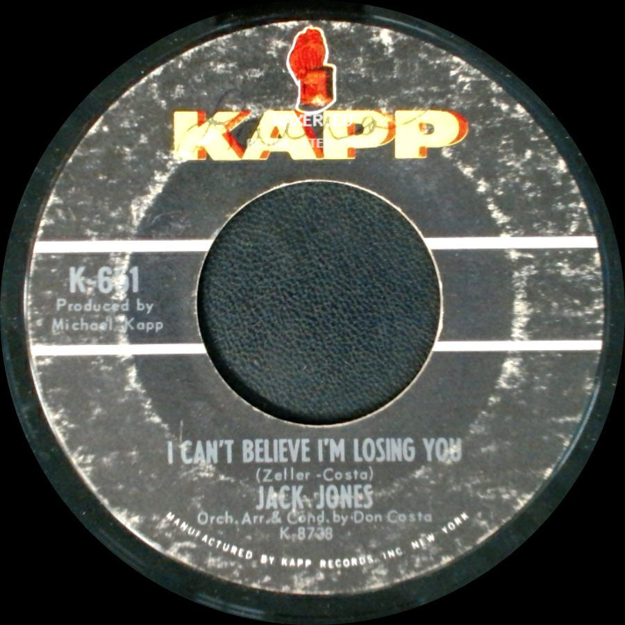 Jack Jones - The Race Is On / I Can't Believe I'm Losing You side B