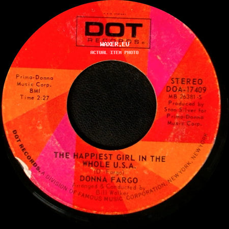 Donna Fargo - The Awareness Of Nothing / The Happiest Girl In The Whole U.S.A. side B