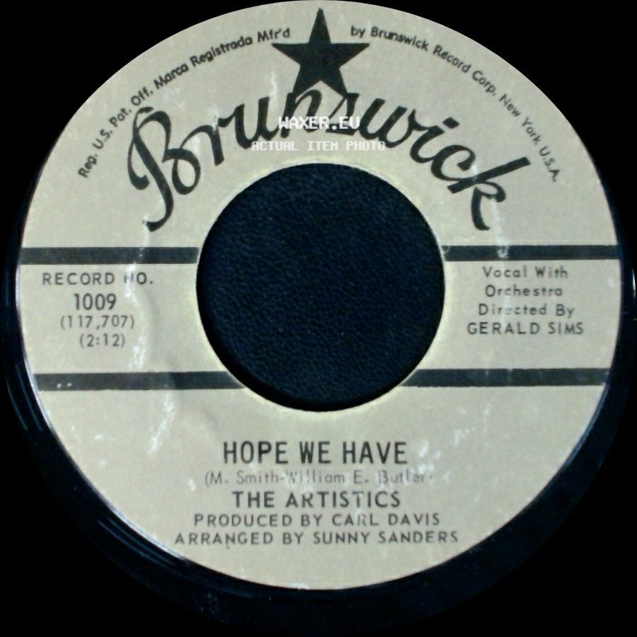 The Artistics - Hope We Have / I'm Gonna Miss You side A