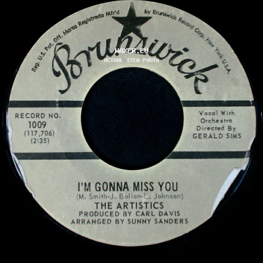 The Artistics - Hope We Have / I'm Gonna Miss You side B
