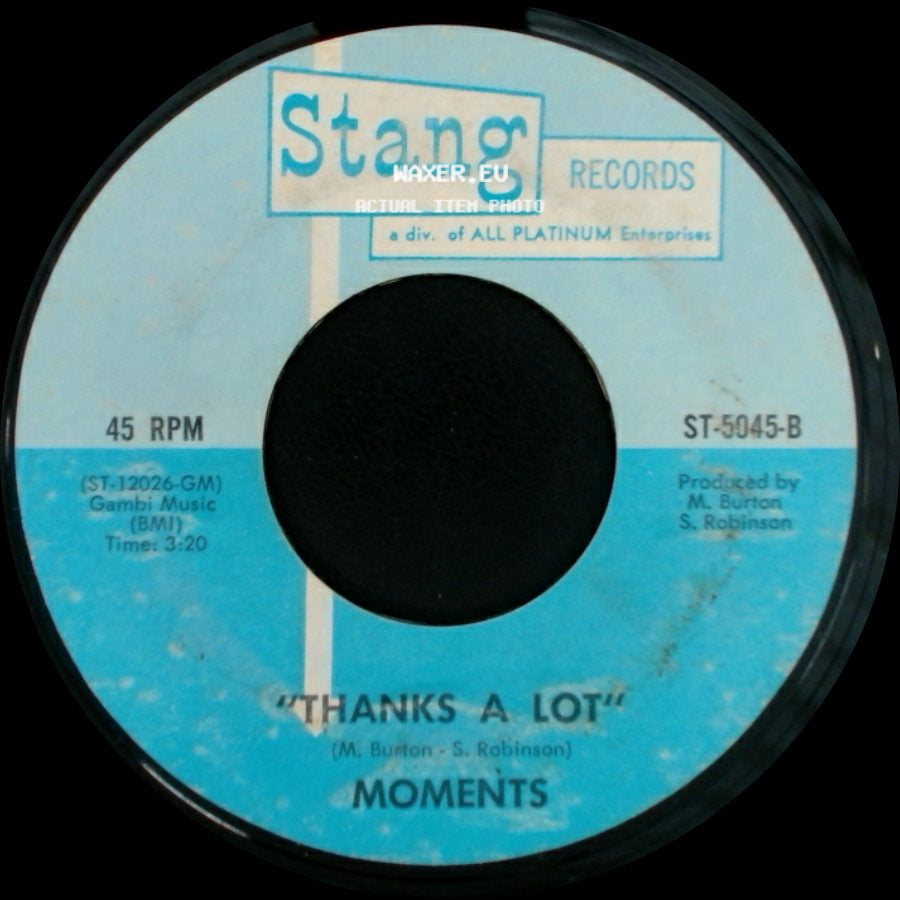 Moments - My Thing / Thanks A Lot side B