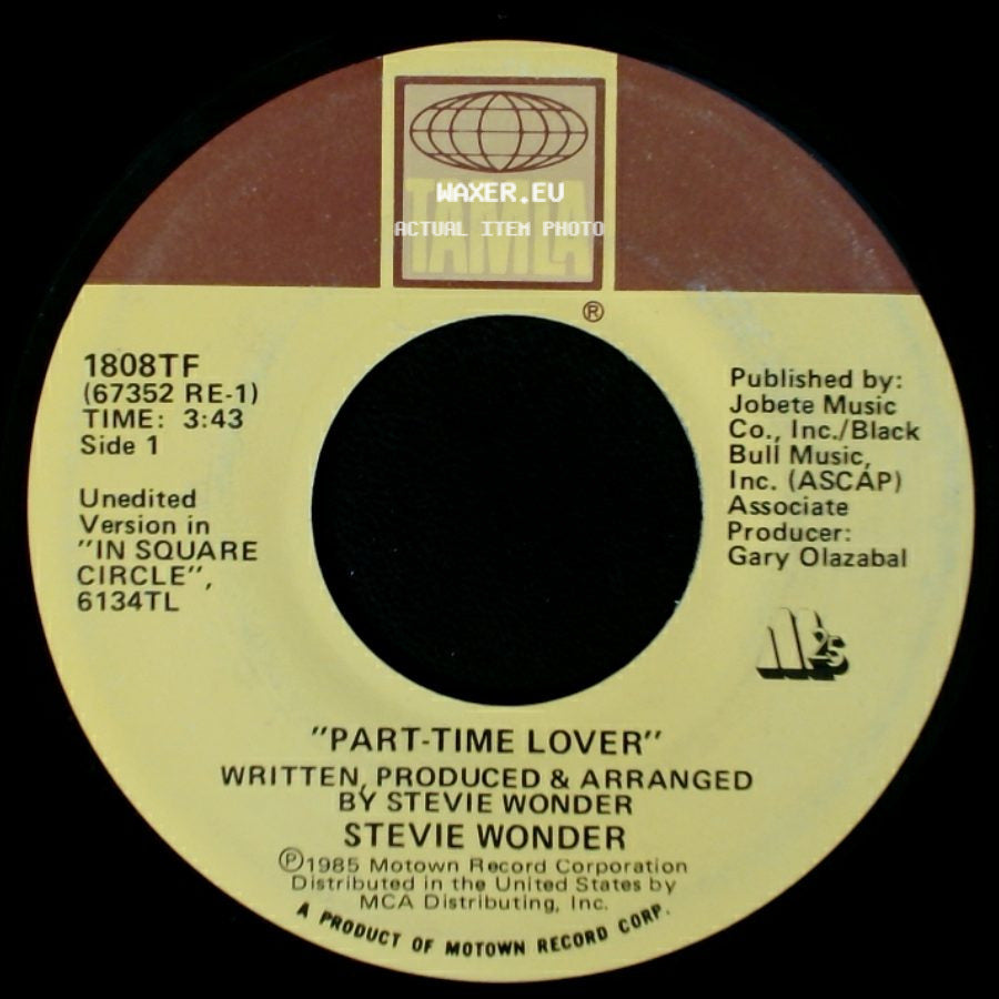 Stevie Wonder - Part-Time Lover / Part-Time Lover (Instrumental) side A