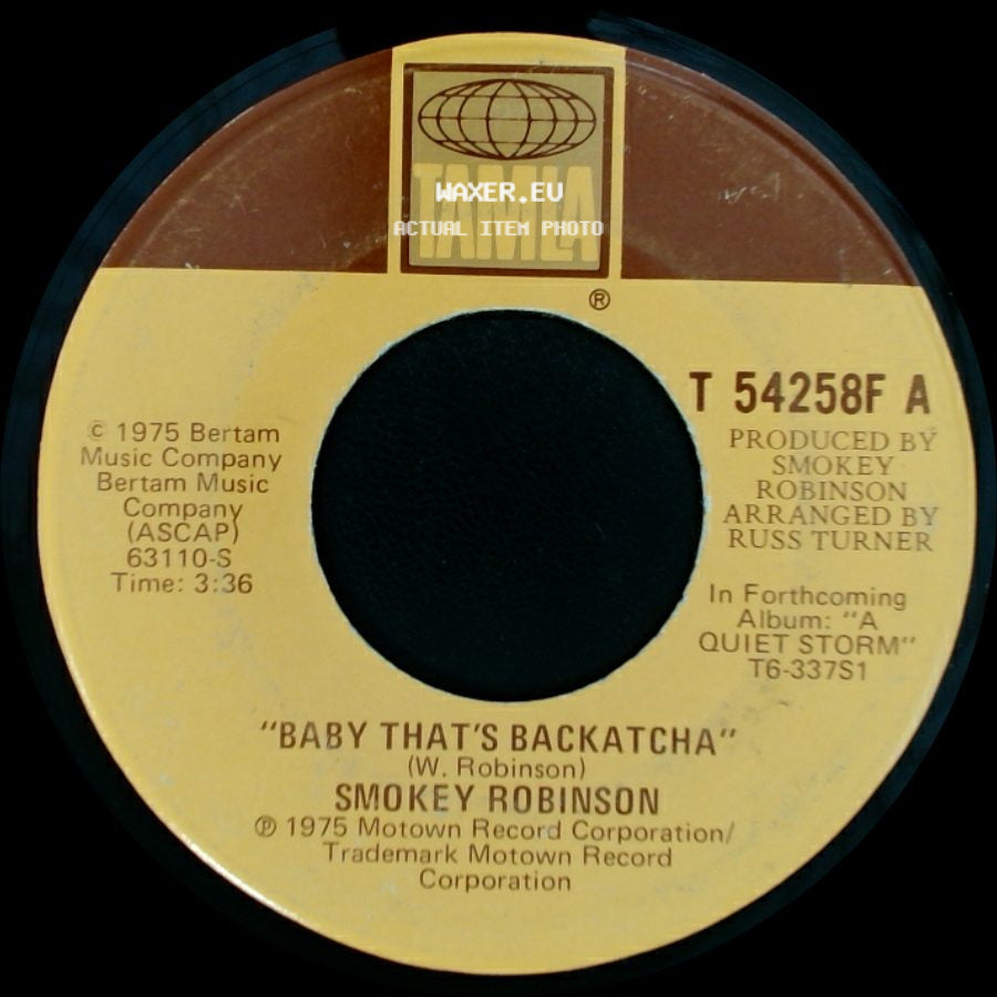 Smokey Robinson - Just Passing Through / Baby That's Backatcha side B