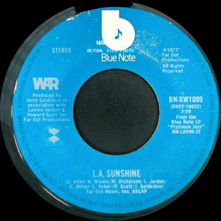 War - Slowly We Walk Together / L.A. Sunshine side B