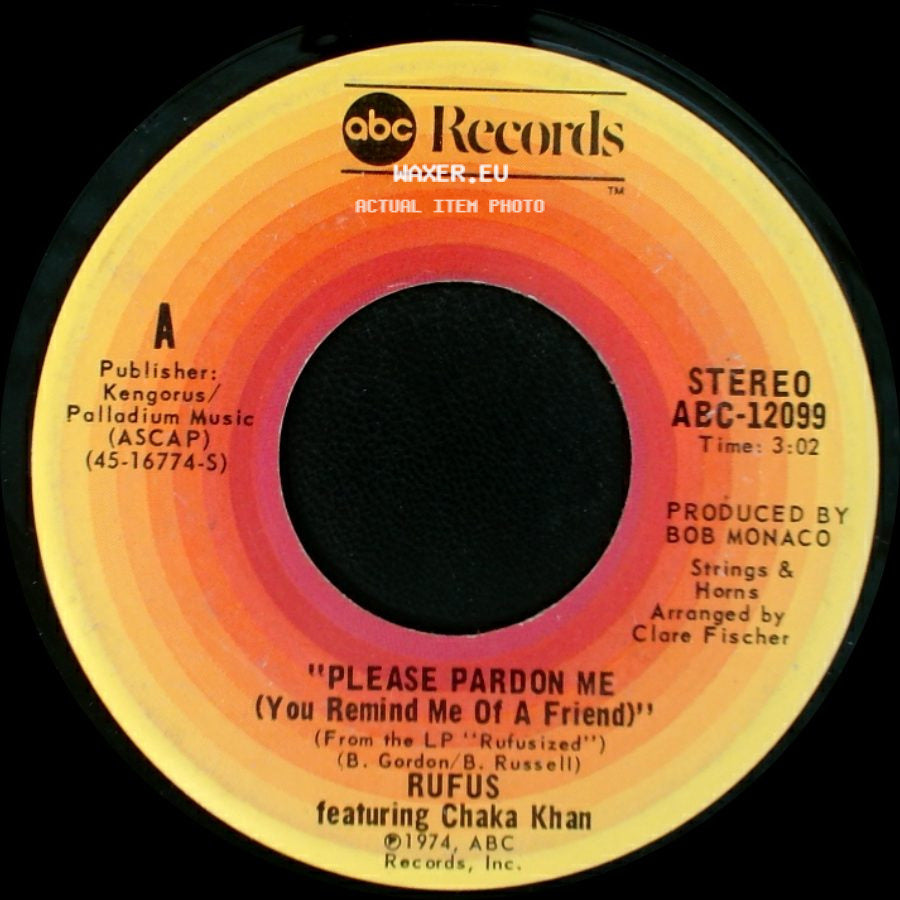 Rufus Featuring Chaka Khan - Somebody's Watching You / Please Pardon Me (You Remind Me Of A Friend) side B