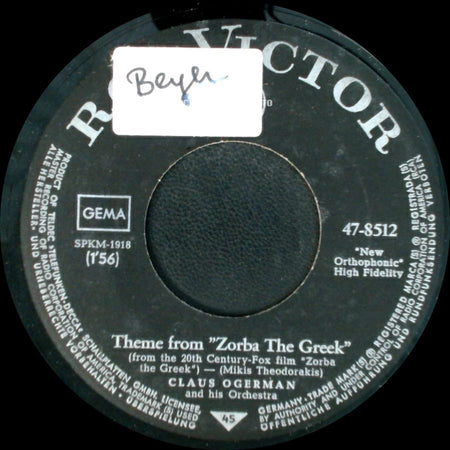 Claus Ogerman And His Orchestra - Theme From "Zorba The Greek" / La Bostella (Viens Danser La Bostella) side A
