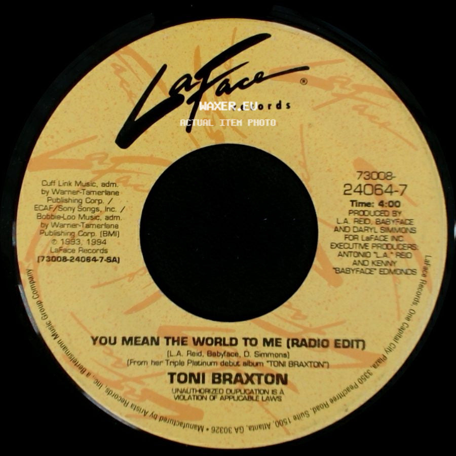 Toni Braxton - Seven Whole Days - Live Version (Radio Edit) / You Mean The World To Me (Radio Edit) side B
