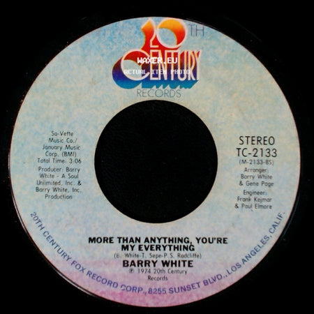 Barry White - You're The First, The Last, My Everything / More Than Anything, You're My Everything side B