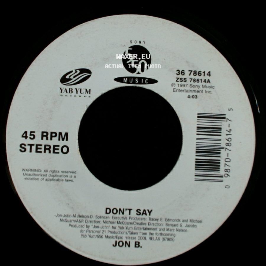 Jon B. - Don't Say / Let U Shine side A