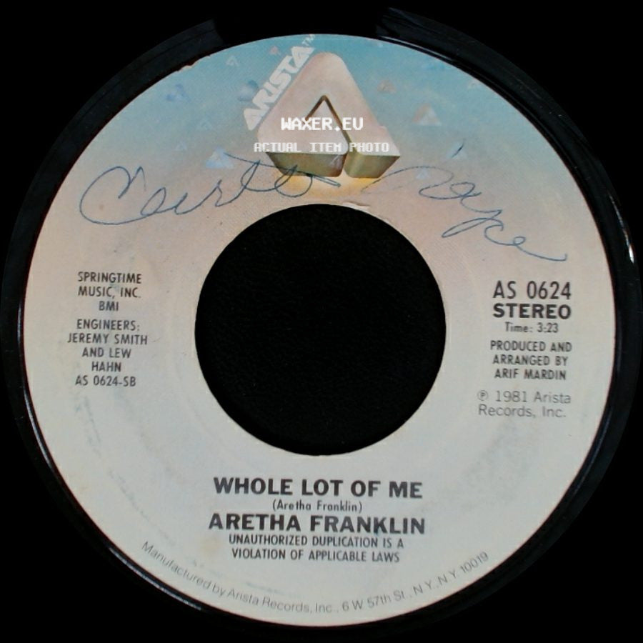 Aretha Franklin And George Benson / Aretha Franklin - Love All The Hurt Away / Whole Lot Of Me side B
