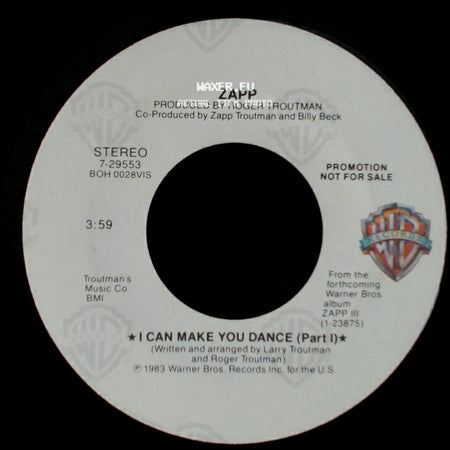 Zapp - I Can Make You Dance (Part Ii) / I Can Make You Dance (Part I) side B