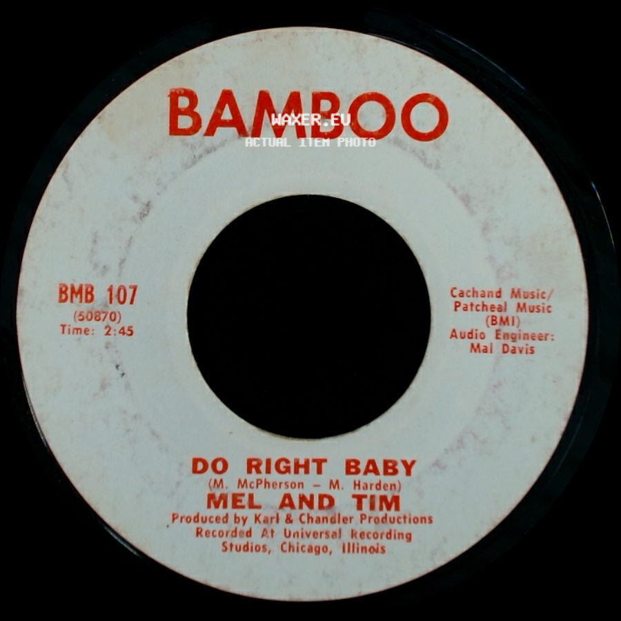 Mel And Tim - Do Right Baby / Backfield In Motion side A