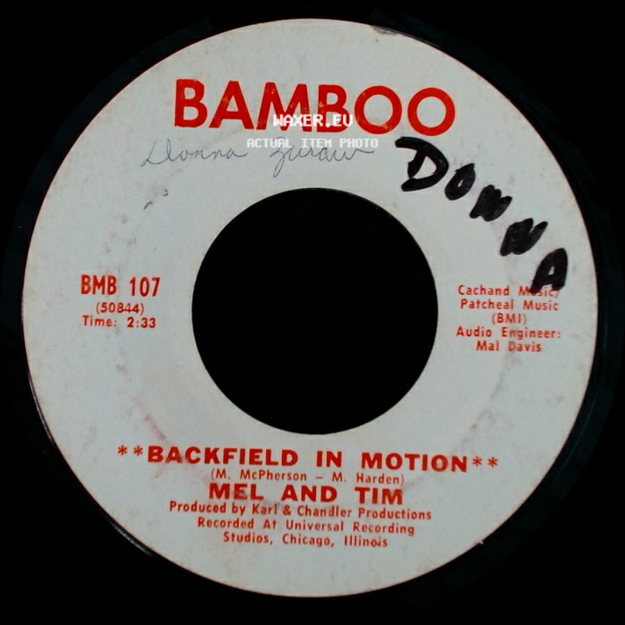 Mel And Tim - Do Right Baby / Backfield In Motion side B