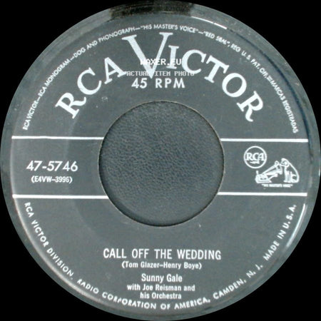 Sunny Gale - Goodnight, Sweetheart, Goodnight / Call Off The Wedding side B