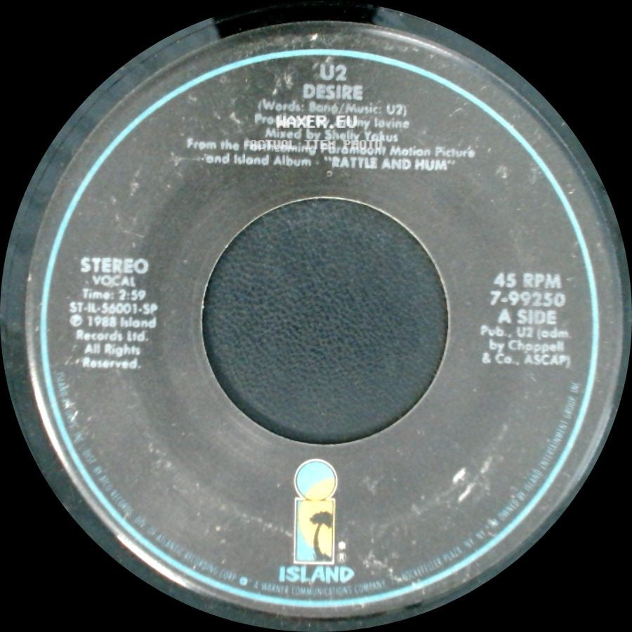 U2 - Desire / Hallelujah Here She Comes side A