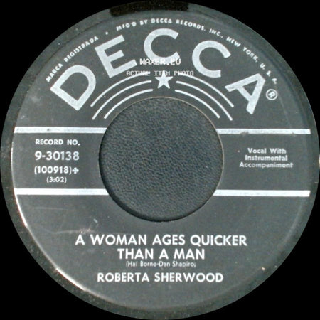 Roberta Sherwood - Tears Don't Care Who Cries Them / A Woman Ages Quicker Than A Man side B