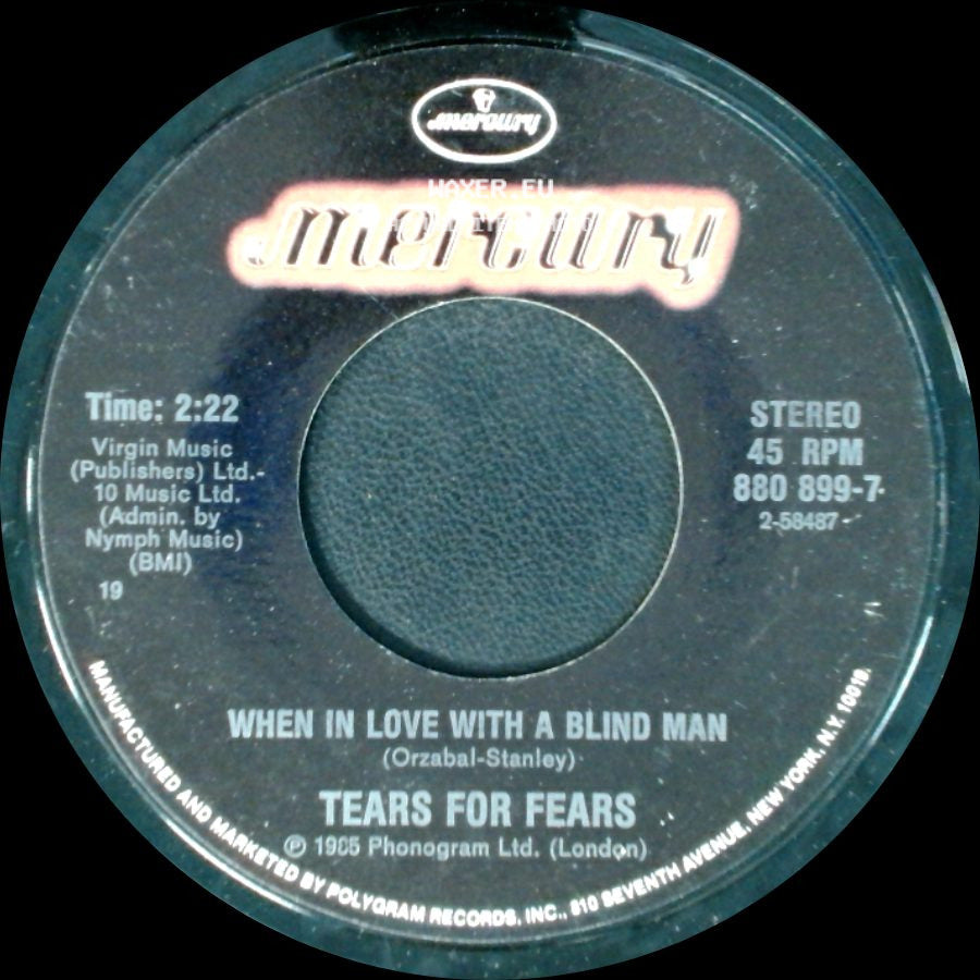 Tears For Fears - When In Love With A Blind Man / Head Over Heels (Re-Mix) side A