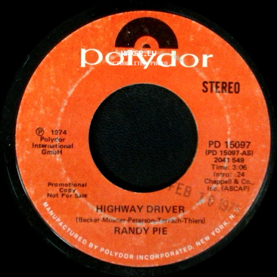 Randy Pie - Highway Driver / Highway Driver side A