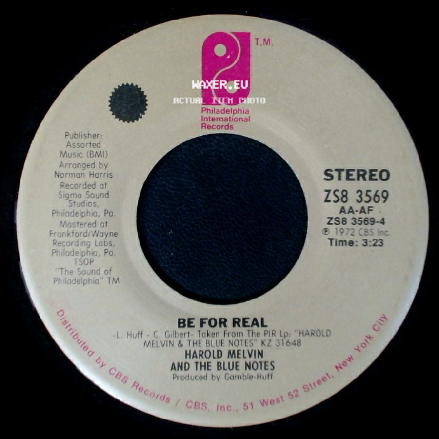 Harold Melvin And The Blue Notes / Sharon Paige - Be For Real / Hope That We Can Be Together Soon side A