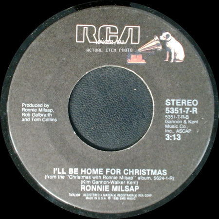 Ronnie Milsap - Christmas Medley: Carol Of The Bells/O Come, O Come Emmanuel/Silent Night/Joy To The World / I'll Be Home For Christmas side B