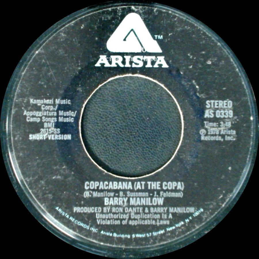 Barry Manilow - Copacabana (At The Copa) / Copacabana (At The Copa) side A