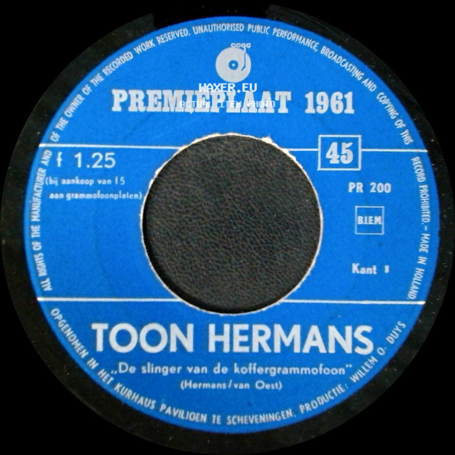 Toon Hermans / Wim Kan - "De Slinger Van De Koffergrammofoon" / De Pattefoon side A