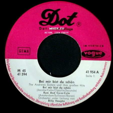 The Andrews Sisters - Bei Mir Bist Du Schön / Bei Mir Bist Du Schön side A