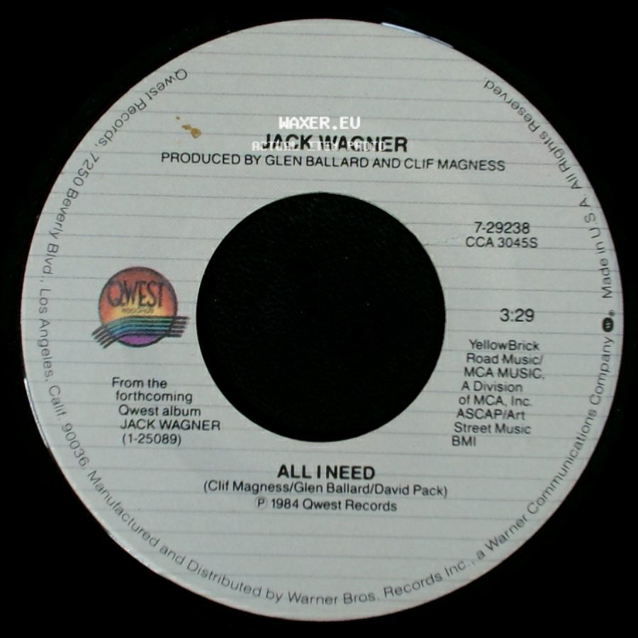Jack Wagner - All I Need / Tell Him (That You Won't Go) side A