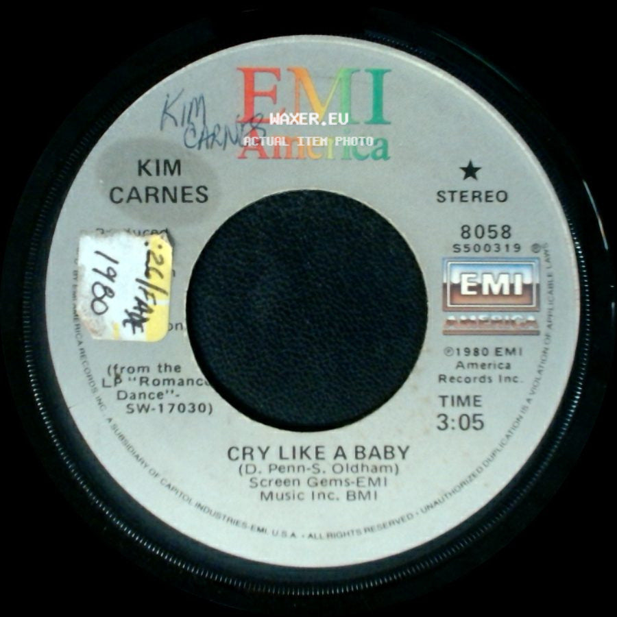 Kim Carnes - In The Chill Of The Night / Cry Like A Baby side B
