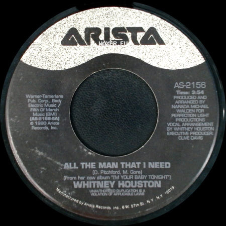 Whitney Houston - Dancin' On The Smooth Edge / All The Man That I Need side B