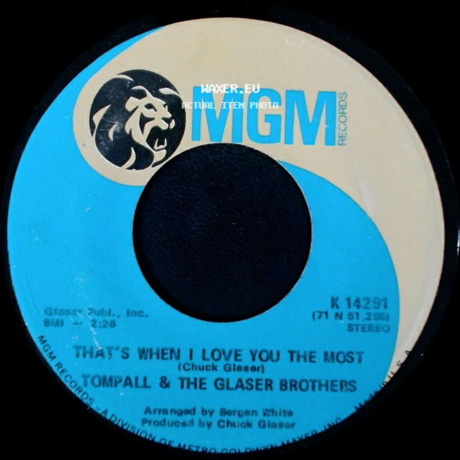 Tompall & The Glaser Brothers - That's When I Love You The Most / Rings side A