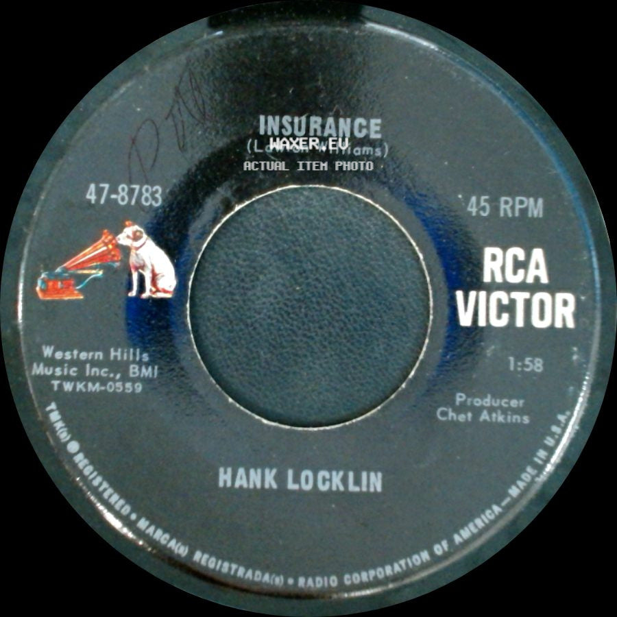 Hank Locklin - I Feel A Cry Coming On / Insurance side B