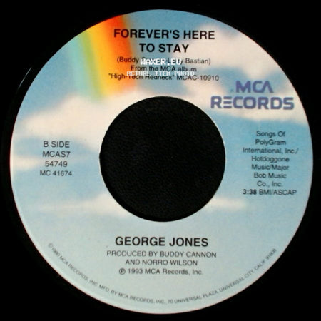 George Jones - High-Tech Redneck / Forever's Here To Stay side B