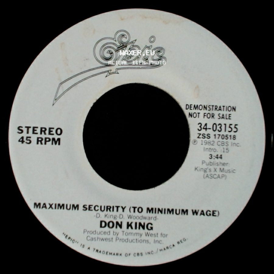 Don King - Maximum Security (To Minimum Wage) / Maximum Security (To Minimum Wage) side B