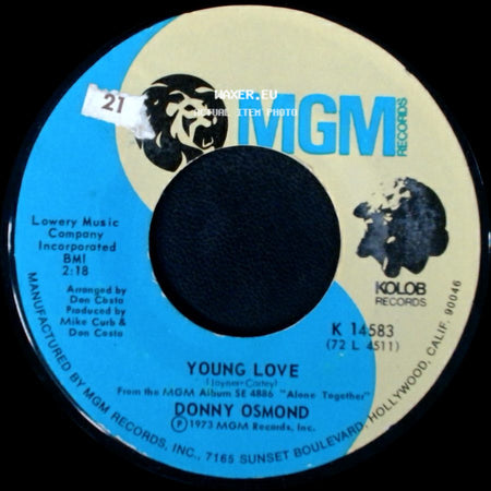 Donny Osmond - Young Love / A Million To One side A