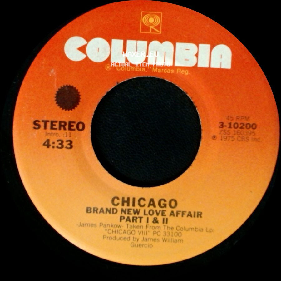 Chicago - Hideaway / Brand New Love Affair Part I & Ii side B