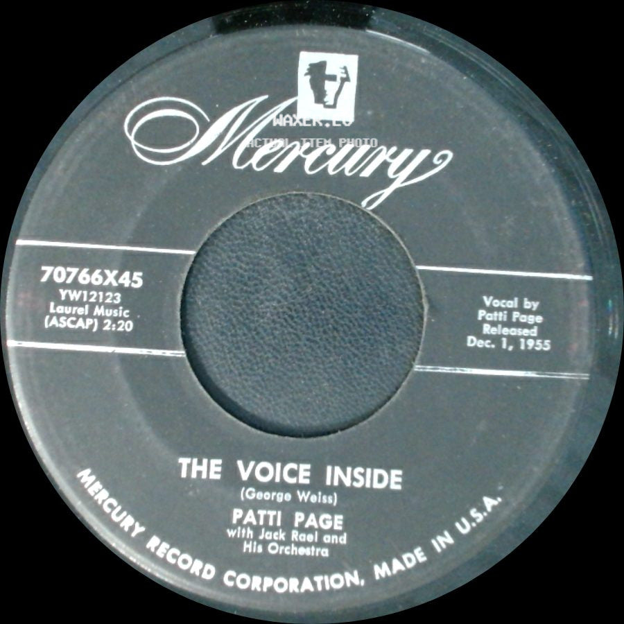 Patti Page - Go On With The Wedding / The Voice Inside side B