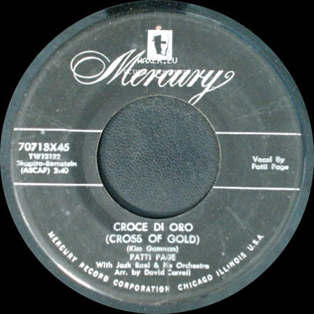 Patti Page - Croce Di Oro (Cross Of Gold) / Search My Heart side A