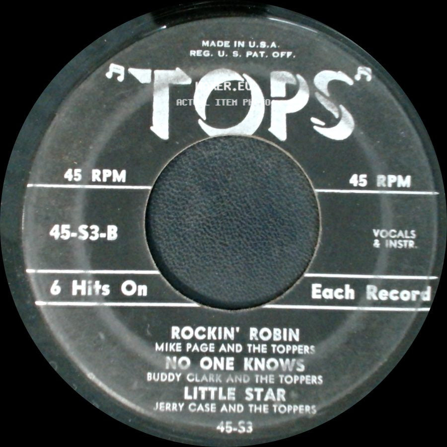 Dick Heller And The Toppers / Mike Page And The Toppers - Tears On My Pillow / Rockin' Robin side B