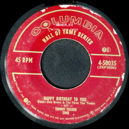 Tommy Tucker Time / Tommy Tucker - Auld Lang Syne / Happy Birthday To You side B