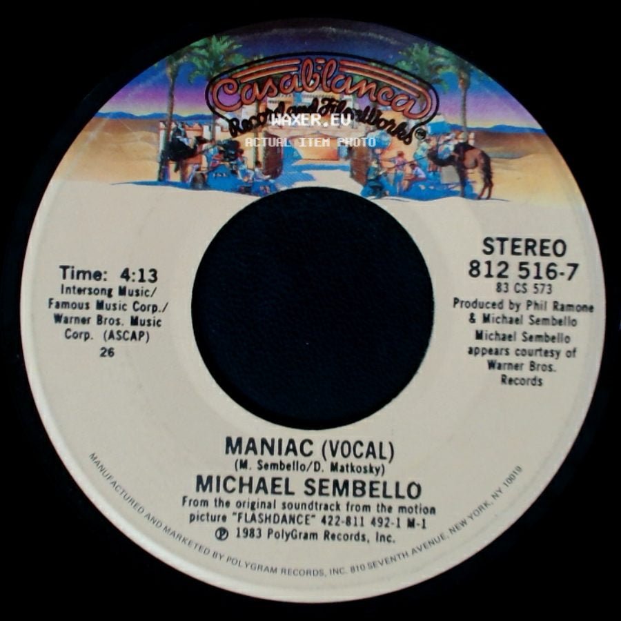 Michael Sembello - Maniac (Instrumental) / Maniac (Vocal) side B