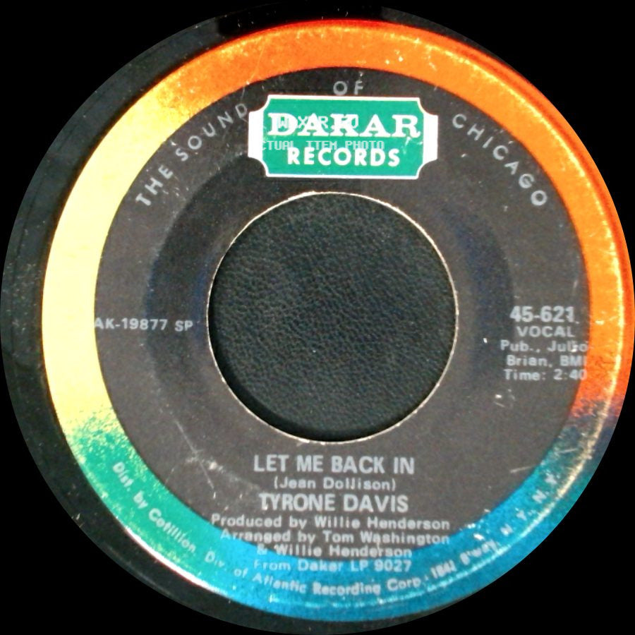 Tyrone Davis - Love Bones / Let Me Back In side B