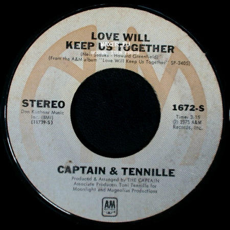 Captain & Tennille - Gentle Stranger / Love Will Keep Us Together side B
