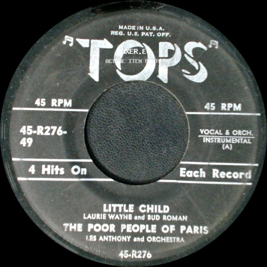 Laurie Wayne And Bud Roman / Bud Roman, Danny Daniels - Little Child / The Poor People Of Paris / Ninety Nine Years / Tutti Frutti side A